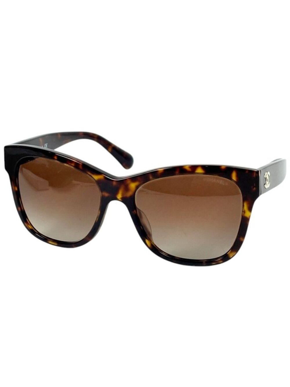 Chanel Square Shape Sunglasses CC Logo Demi Pattern Acetate Brown Eyewear